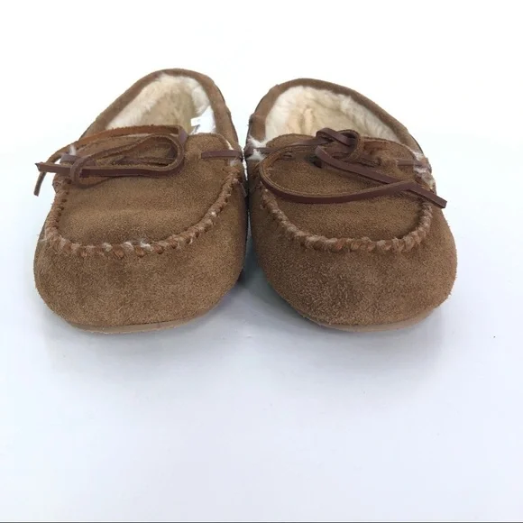 Crewcuts brown moccasin slippers K3 - Picture 2 of 9